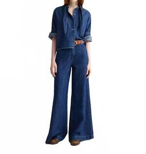 NEW TWP dillon denim wide leg jean in dark stone
